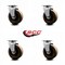 Service Caster 4'' High Temp Phenolic Wheel Swivel Caster Set with Bronze Bearings, 4PK SCC-20S420-PHBZHT-4 - alternate 5